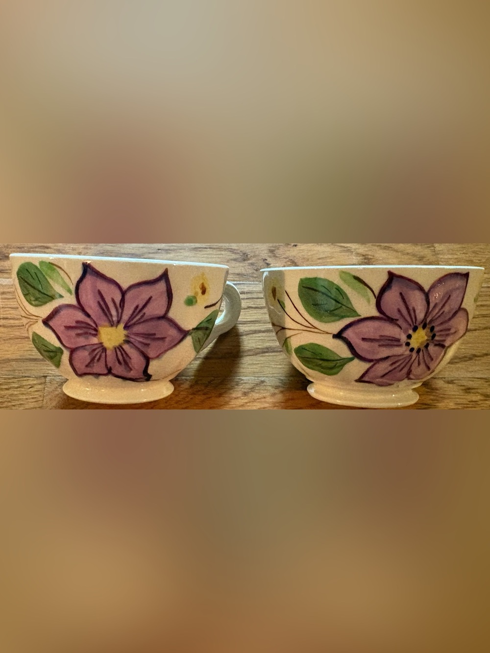 Blue Ridge Southern Pottery “Rememberance Rosalina” footed cups